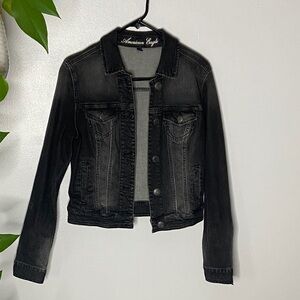 American Eagle Outfitters Dark Gray Jean Jacket